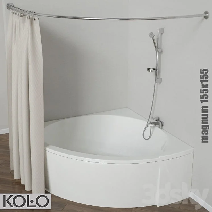 Corner baths symmetrical MAGNUM 155 * 155 cm, the RELAX 150 * 150 cm, the INSPIRATION 140 * 140 cm, tm KOLO